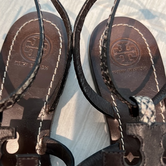 Tory Burch Snake Embossed Chandler Sandals - Picture 4 of 10
